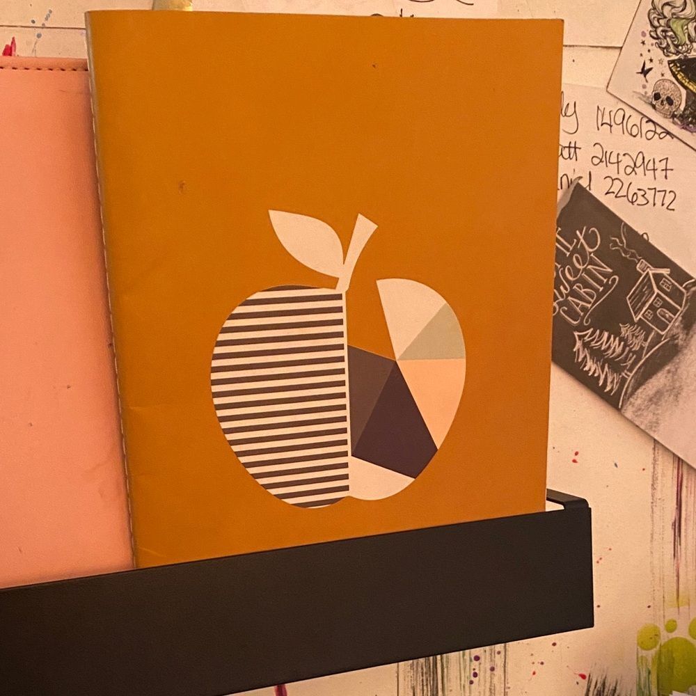 Geometric Apple Design Notebook - Yellow and Multicolor
